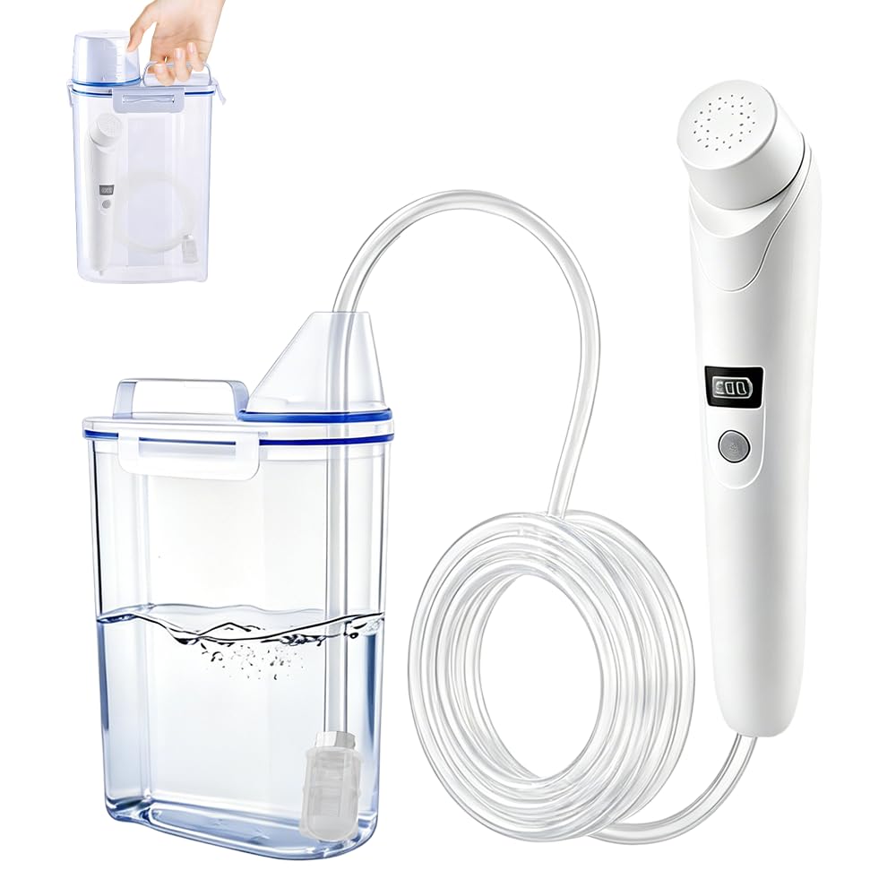 Bidé portátil eléctrico, pulverizador portátil de mano recargable de 2.5 L, bidé de viaje, campamento al aire libre, cuidado posparto/femenino y spray de ducha para higiene personal