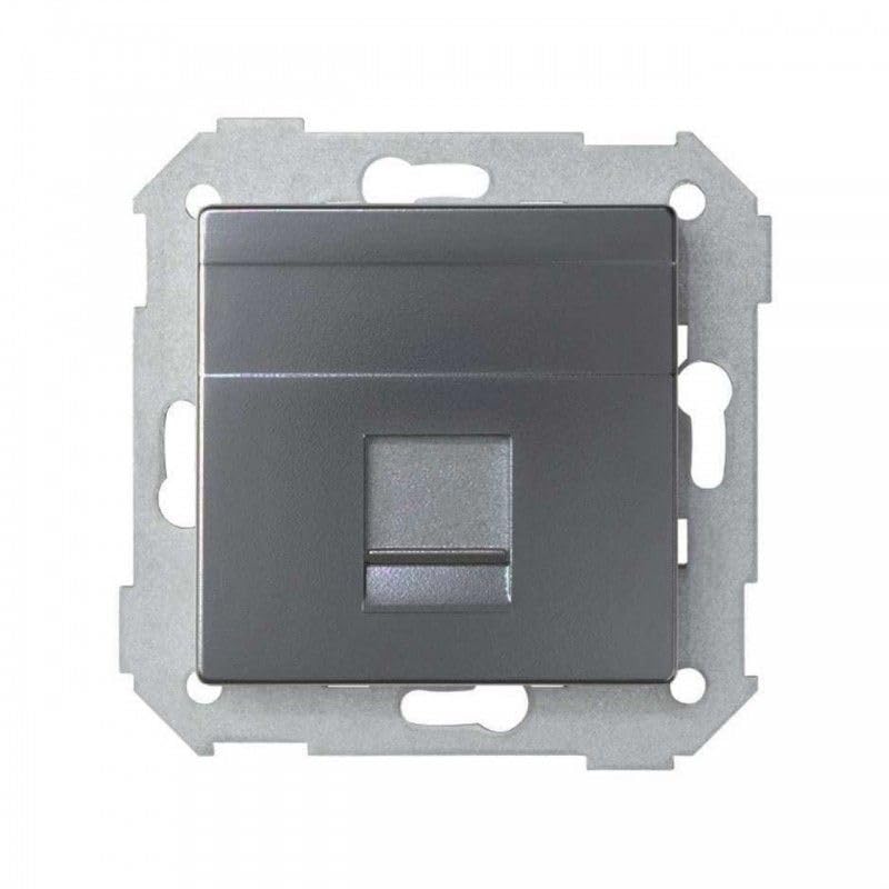 SIMON - Tecla Toma RJ45, Serie 82 Concept, Compatible con las Series 75, 31, 82 y 88, Fácil de Instalar, Efecto Mate Antihuellas, Color Titanio
