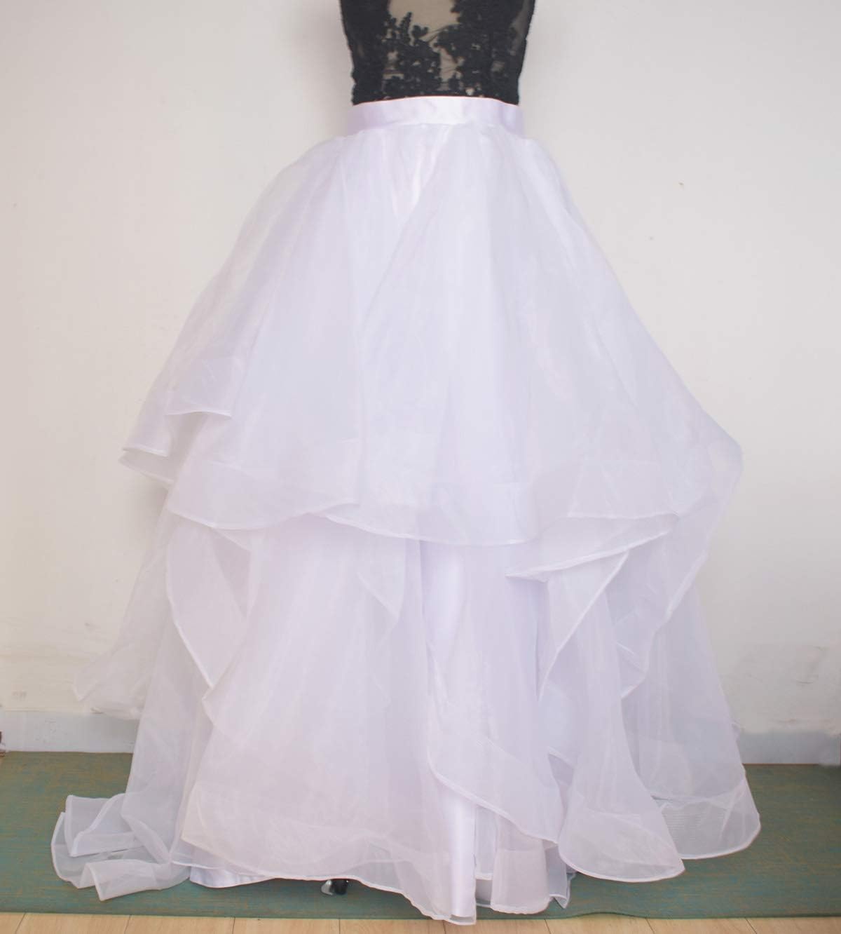 Women Long Ball Maxi Wedding Skirt Bridal Skirt with Train Party Prom Skirt XXL White