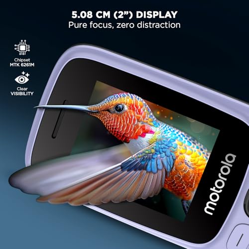 Image of Motorola All-New A300-2026 Dual Sim keypad Phone | 2 Years Replacement | Type C Charging Port |Long Lasting Battery | Loud Sound | Wireless FM | (Purple Elite)