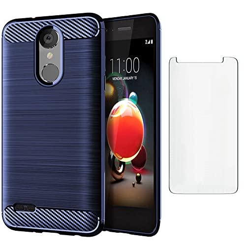 Asuwish Phone Case for LG Aristo 2 3 Plus/Rebel 4 LTE/Tribute Empire Dynasty/Zone 4/K8 Plus 2018 K8S with Screen Protector Cover and Cell Accessories Slim Soft TPU Astro 2+ 3+ K8+ 4G Women Men Blue by Asuwish - Used condition - US$8.71