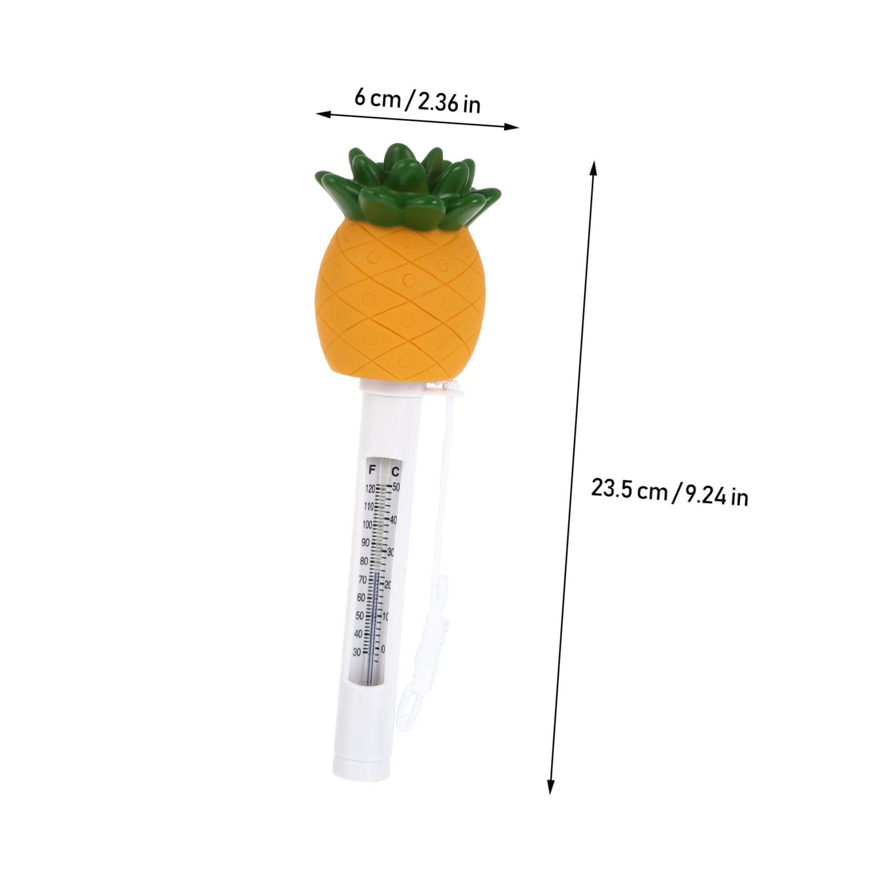 Toyvian 2 Stück Schwimmendes Poolthermometer Cartoon Pineapple Design Präzises Wasserthermometer für Innen und Außenschwimmbäder Fischteiche und Celsius Fahrenheit Anzeige für Dekoration