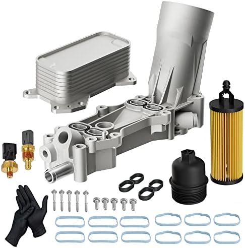 XIMAKA 926-959 Aluminum Engine Oil Filter Housing with Oil Cooler Adapter Assembly Fit for 2011-2016 Chrysler 200 300, Dodge Charger, Cherokee, Promaster, Ram 1500, Jeep, 3.6L V6, 68105583AF 5184294AE