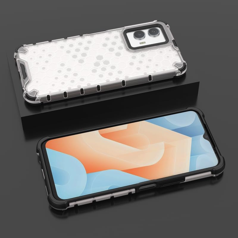 Image of Plastic Bumper Back Case Cover for Vivo Y55 5G / Y75 5G (Transparent)