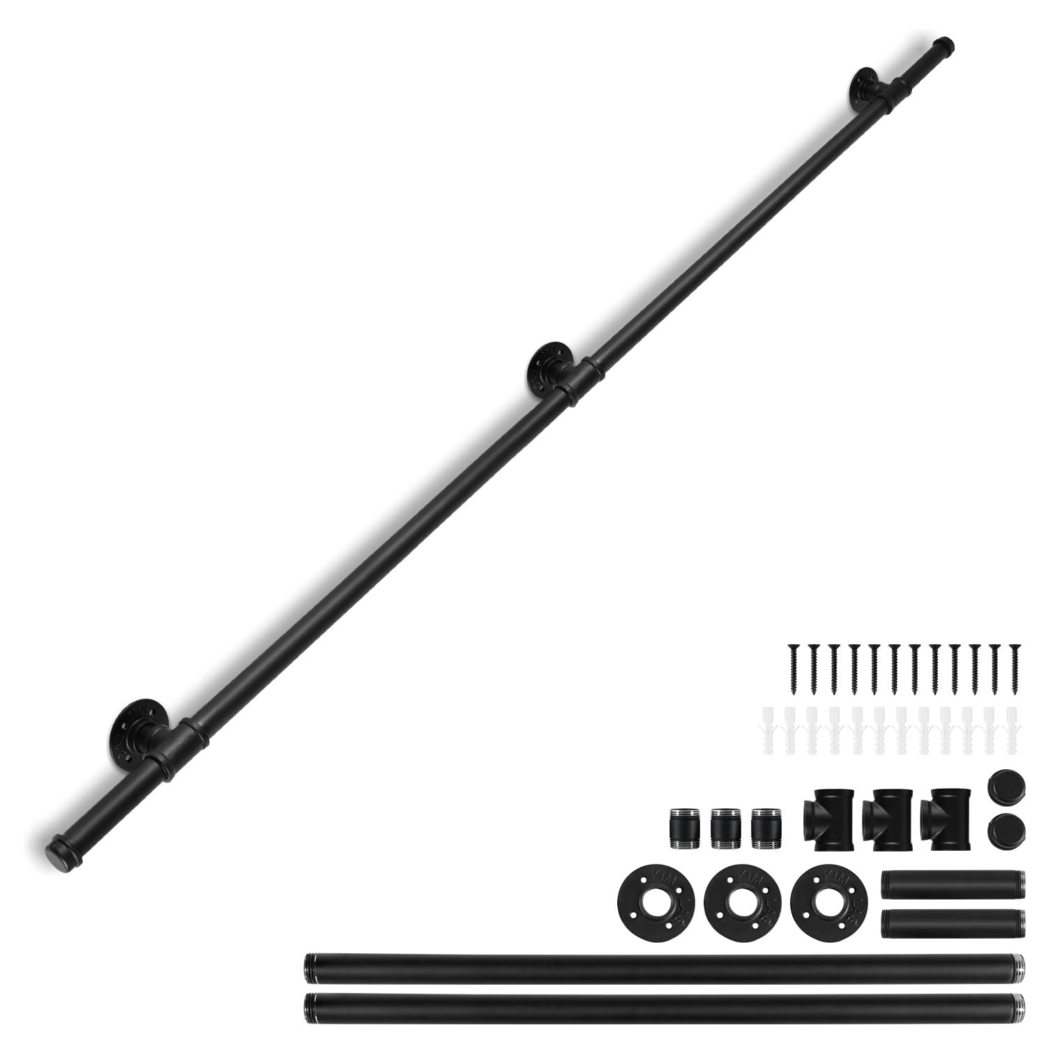 Handlauf Treppe 200 cm für Innen und Außen,Edelstahl,mit Wandhalterung