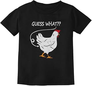 Tstars Funny Shirt - Gift for Toddler & Youth - Chicken Guess What? Dinosaur Tee and Monster Tractor Shirt for Kids