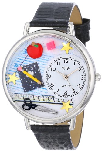 Whimsical Watches Unisex U0640001 Teacher Black Skin Leather Watch