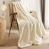 Photo Gallery geniospin coperta in pile per letto matrimoniale, 280 g/m², super morbida e leggera, con strisce, jacquard a coste 3d, soffice coperta in microfibra, calda e traspirante (avorio, 228,6 x 228,6 cm) Photo Gallery geniospin coperta in pile per letto matrimoniale, 280 g/m², super morbida e leggera, con strisce, jacquard a coste 3d, soffice coperta in microfibra, calda e traspirante (avorio, 228,6 x 228,6 cm)