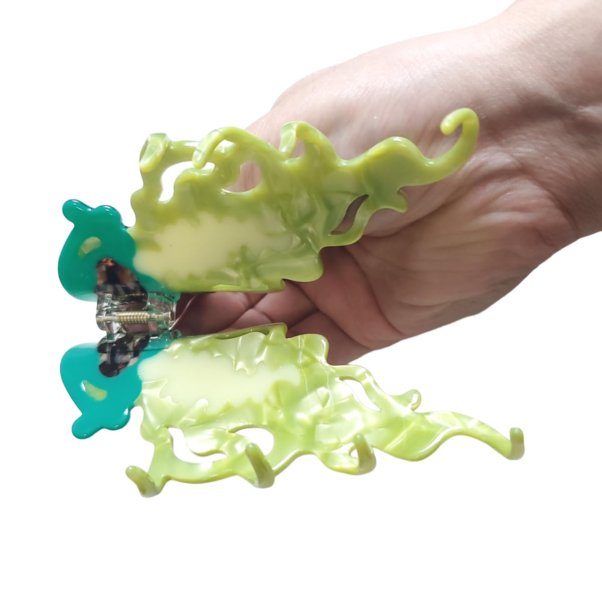 Novelty Ocean Jellyfish Hair Clips,Cellulose Acetate Hair Clips,Big Claw Clips for Girl,Hair Accessories,: Green