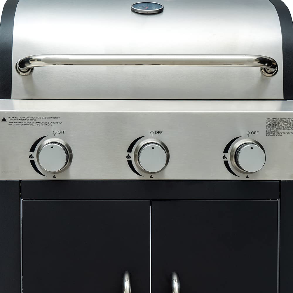 Arsard Barbecue a Gas Professionale XXL 4 Fuochi 13 KW Griglia In Ghisa Acciaio Inox