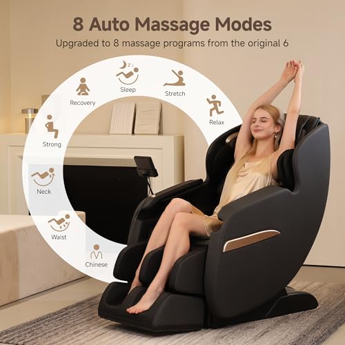 Real Relax 2026 Massage Chair Full Body,Zero Gravity Upgraded SL-Track Massage Recliner with 8 Auto...