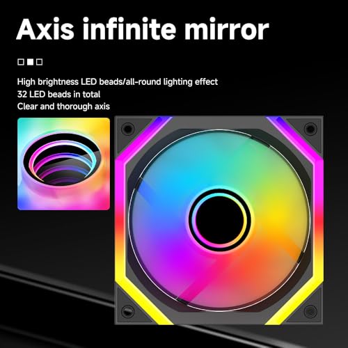 Image of Galaxy SE 120mm ARGB Computer Case Fans,Infinity Mirror RGB Light Effect 5V 3PIN Motherboard Light Sync 800~1600RPM PWM PC Fan Suitable for Computer Case(Triple Pack Black Reverse)
