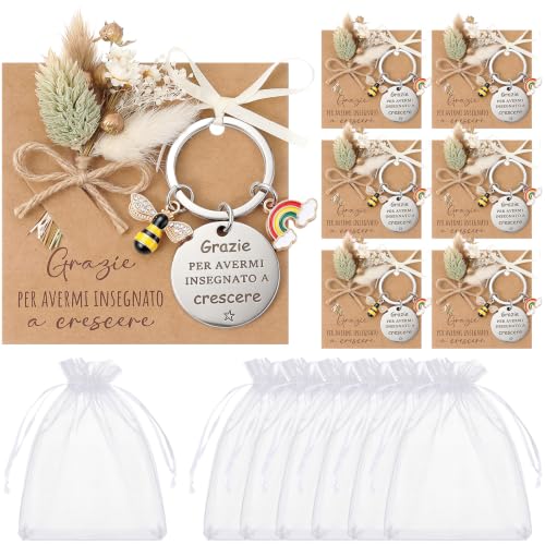Otuuz 6 Set Portachiavi Maestra Fine Anno Scolastico Regalo Insegnante