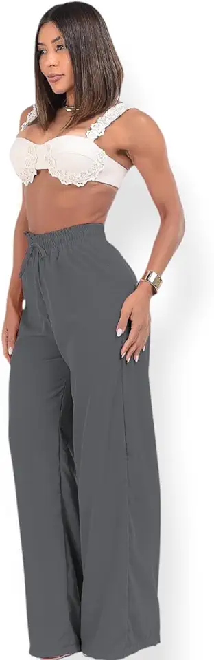 Calça Alfaiataria Feminina Cintura Alta Wid Legging Sig estilo Pantalona Casual Festa