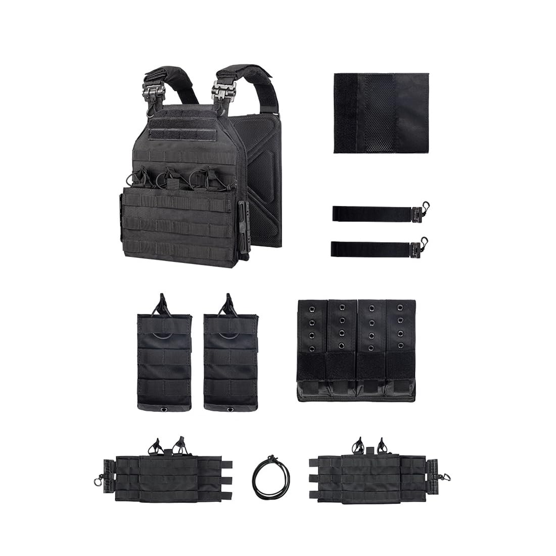 Taktische Weste für Herren, Schnellverschluss CS Trainingsweste mit Magazintaschen, Atmungsaktives Training Schnell Verstellbare Spielweste, Abnehmbare Airsoft Paintball Outdoor CS Spiel