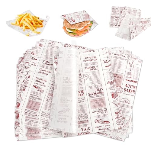 100 Piezas Papel Encerado para Alimentos,Papel de Horno Reutilizable,