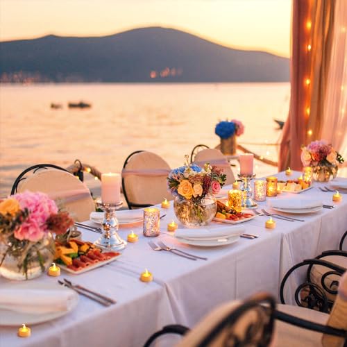 Image of Topstone CR2450 Battery Operated Flickering Flameless Candles with Warm Yellow Light,Remote Control Timer Votives,Decorative LED Tealights,Best for Wedding and Festival Decoration,Pack of 12