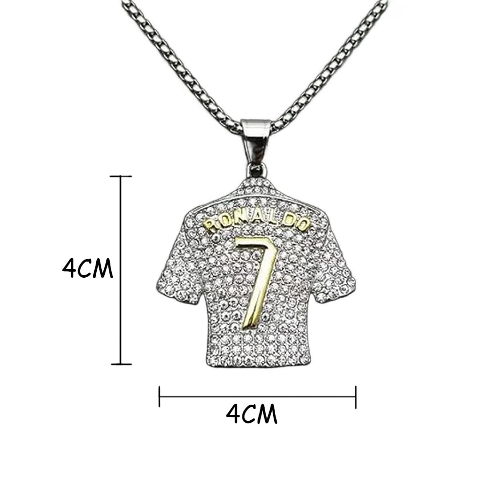 Nr 7 zawieszka z dżerseju piłkarskiego, numer 7, łańcuszek na szyję, zawieszka w kształcie skały, nr 7, trykot, naszyjnik, piłkarz, wisiorek, modna biżuteria na prezent, nr 7, zawieszka z