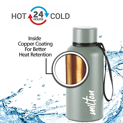 Image of Milton Aura 500 Thermosteel Bottle, 520 ml, Grey & Milton Elfin 160 Thermosteel Hot and Cold Water Bottle, 160 ml, Silver