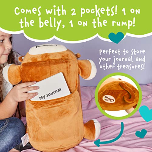 Memory Mates Jesi The Monkey Memory Foam Pillow Plush With Kid's Diary That Stores In Belly Pocket, 15” Stuffed Animal, 6" Journal #TOP4
