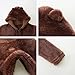 Bibimom Infant Snowsuit Hoodie Boy Girl Dark Brown Plush Snug Lightweight Overcoat Sweatshirt