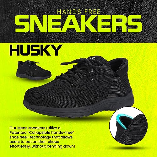 ZEBA Men's Hands Free Slip on Husky Walking Sneakers3