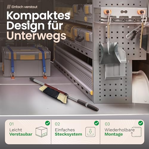 Novaliv Zimmerbesen mit Stiel ROSSHAAR Mischung Besen weiche Borsten Schrankbesen mit Teleskopstiel Gemischter Rosshaarbesen Besen für Laminat und Parkett Rosshaarbesen Naturborsten Stubenbesen – Bild 5