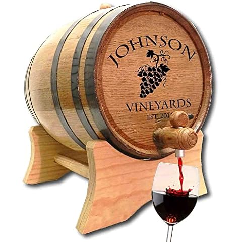 Thousand Oaks Barrel Co | Personalized Wine Barrel | Age your own wine | Premium Toasted Oak Aging Barrel | Custom Engraving | Great Wine Cellar Décor (20 Liter) Cover