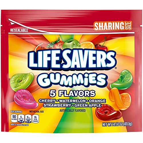Image of LIFE SAVERS GUMMIES 5 Flavors Gummy Summer Candy, Sharing Size, 14.5 oz Bag