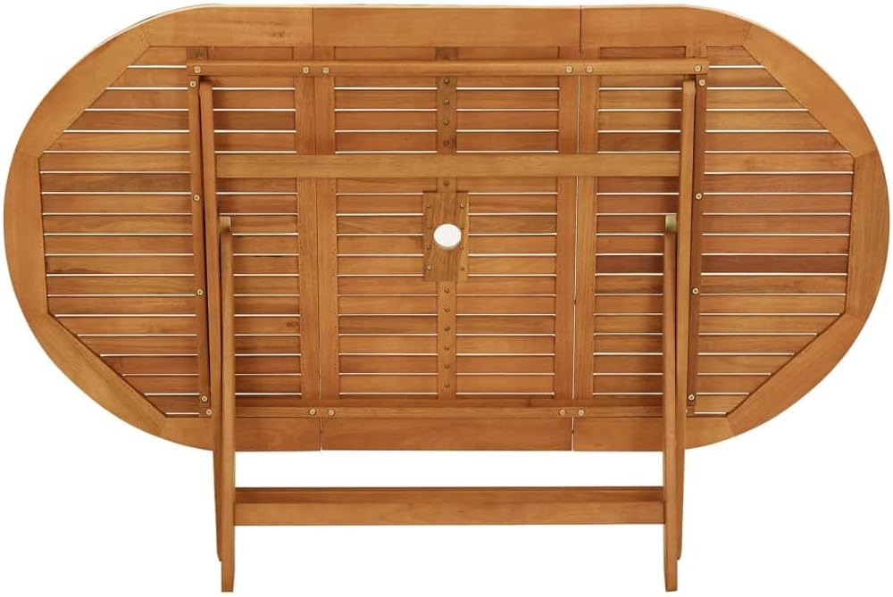 Folding Patio Table,Deck Table,Outdoor Side Table,Outside Tables for Yard,Garden Table for Picnic Camping Porch Deck Lawn Backyard,Weather Resistant, 63"x33.5"x29.5" Solid Eucalyptus Wood