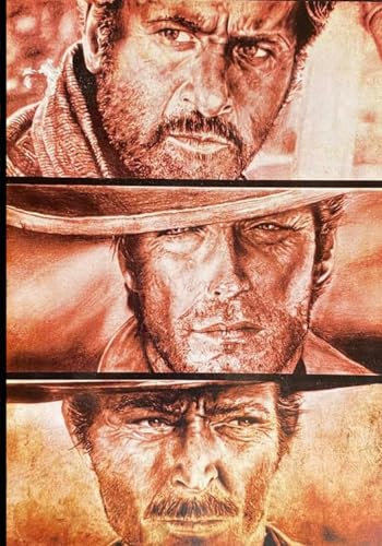 KUSTOM ART Póster de estilo vintage de la serie Celebres Actores Clint Eastwood Film II Bueno, el feo, el malo, 40 x 30 cm sin marco