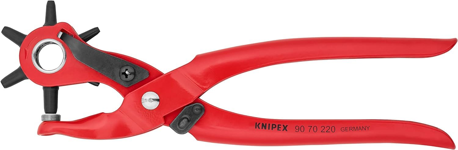 KNIPEX Szczypce obrotowe do otworów w opakowaniu z zawieszką malowane proszkowo, czerwone 220 mm, 90 70 220 SB