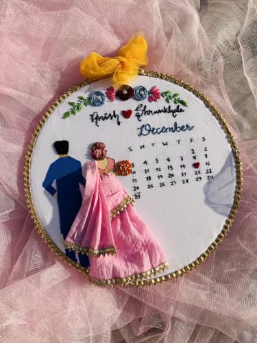 Image of HBH Wedding Hoop Decor with Custom Names Hanging Wall Keepsake | Customized Photo Frame