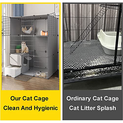 Cage pour chat spacieuse idéale pour 1 à 3 chats avec grand espace d'exercice