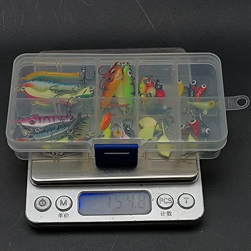 Anzuelo 36pcs Spinner/Artificial/Duro/Cuchara Lote de Cebo Lote Invierno/Hielo Lure/HOOY/Tackle/Balancer/Wobbler for Pike/Fish Metal Jig Head (Color : White)