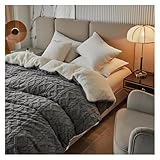 HWJFDC Manta Manta de Lana de Invierno, Manta Gruesa de Doble Capa, Mantas cálidas a Cuadros, Forro Polar Muy cálidas, Funda Suave for sofá Cama(Grey,180x200cm)