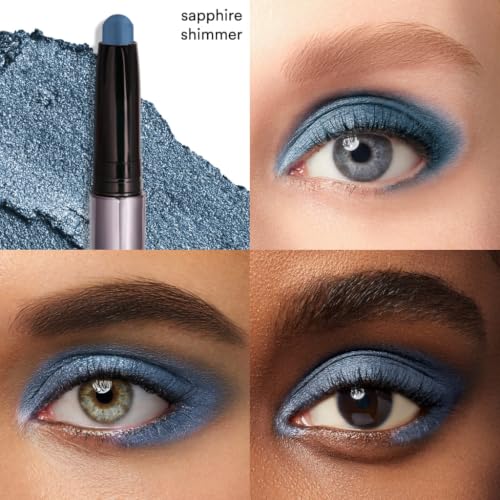 Image of Julep Eyeshadow 101 Cream-to-Powder Waterproof Eyeshadow Stick - Sapphire Shimmer - Long-Lasting, Buildable, Crease-Proof, Cruelty Free, Shimmer Finish with Built-In Smudger