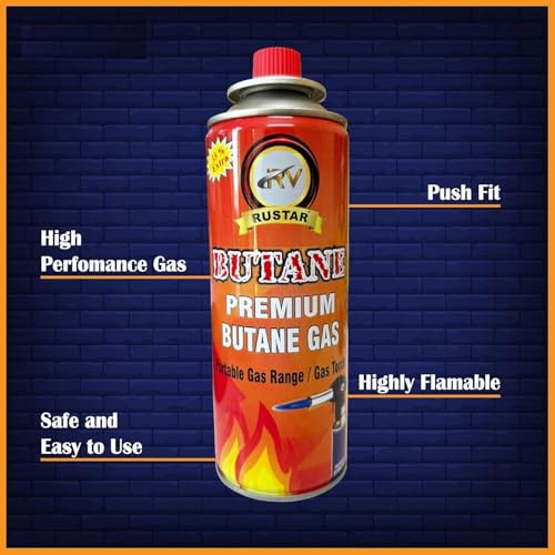Image of Automatic Camping Gas Torch Blowtorch Welding Flame Gun Food Butane Gun Torch with Butane Gas Canister 225 GM (Flame Gun & 2 Gas Cane)