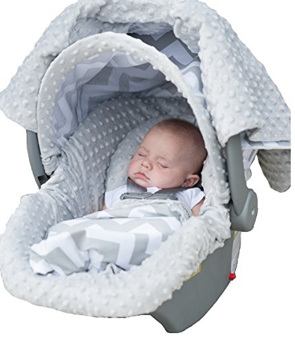 Image of Carseat Canopy 5 Pc Whole Caboodle Baby Infant Car Seat Cover Kit with Minky Fabric (Chevy)