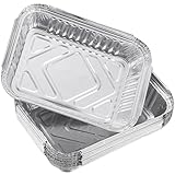 Yardwe 30 Stück Alu Grillschalen Einweg (570ml), Aluminium Tropfschale für Grill, Rechteckige Tropfschalen Backform zum Kochen und Braten, 19,5x14,4x4cm