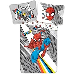 Nordico Spiderman Jerry Fabrics Marvel Spiderman 2-Piece Bed Linen Set Tamaño: 140 x 200 cm, 70 x 90 cm, 100% algodón, Multicolor