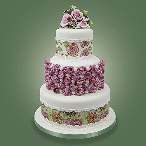 Global Sugar Art Garden Rose Sugar Cake Flowers Topper Bouquet, Pink & Lavender, 1 Count By Chef Alan Tetreault #TOP2