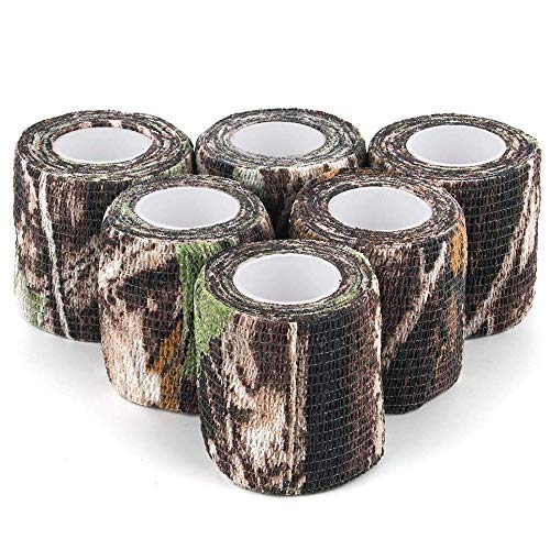 6 Rolle Camouflage Band,Elastische Klebebinde Camouflage, Multifunktionales Stealth Selbsthaftende Non-Woven Schutz… – Bild 3