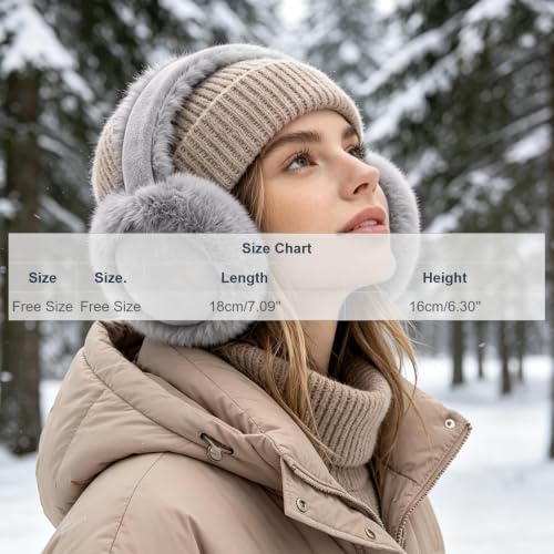 Piuwrlz Women's Plush Winter Ear Muffs Adjustable Headband - image 4