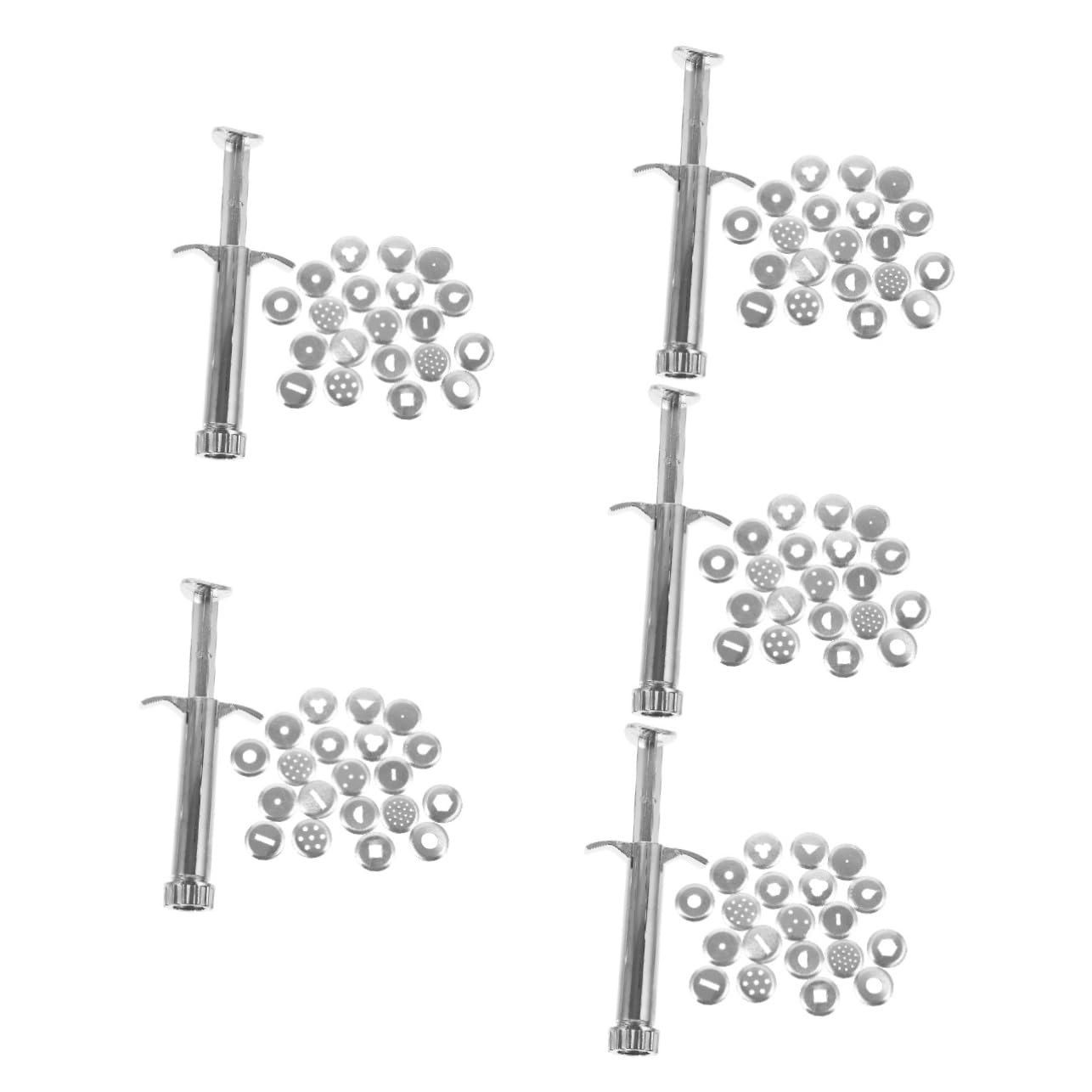 jojofuny 5 Sätze -Quetscher Ton Modellieren Modelliermasse Bildhauerei Hey Polymer Werkzeug DIY Quetscher Clay-Extruder aus Edelstahl Rotierende Fimopresse Rostfreier Stahl Silber