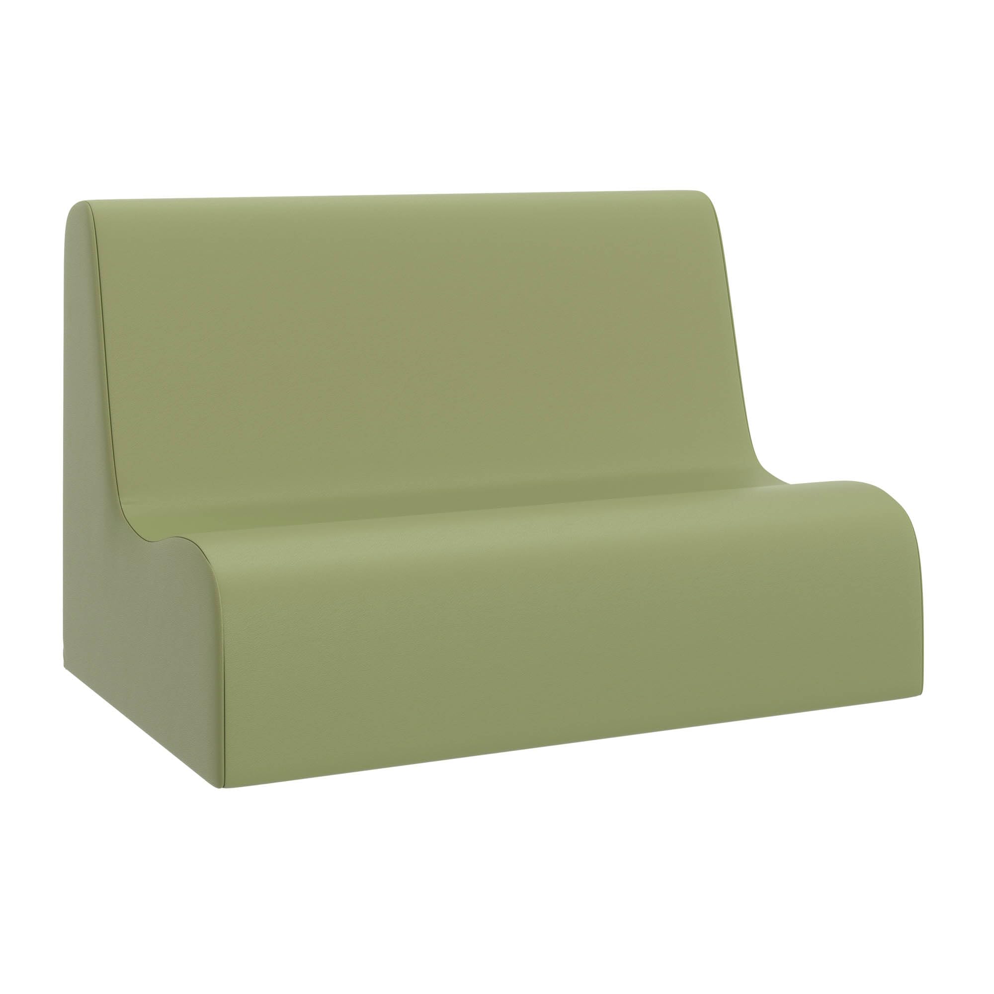 Children's Factory Small Contour Sofa, Mix-and-Match Kids Chairs, Sofas, Corner Ottomans and Cubes, Foam-Filled and Water-Resistant, Flexible Seating for Classroom Elementary, Sage Kids Couch