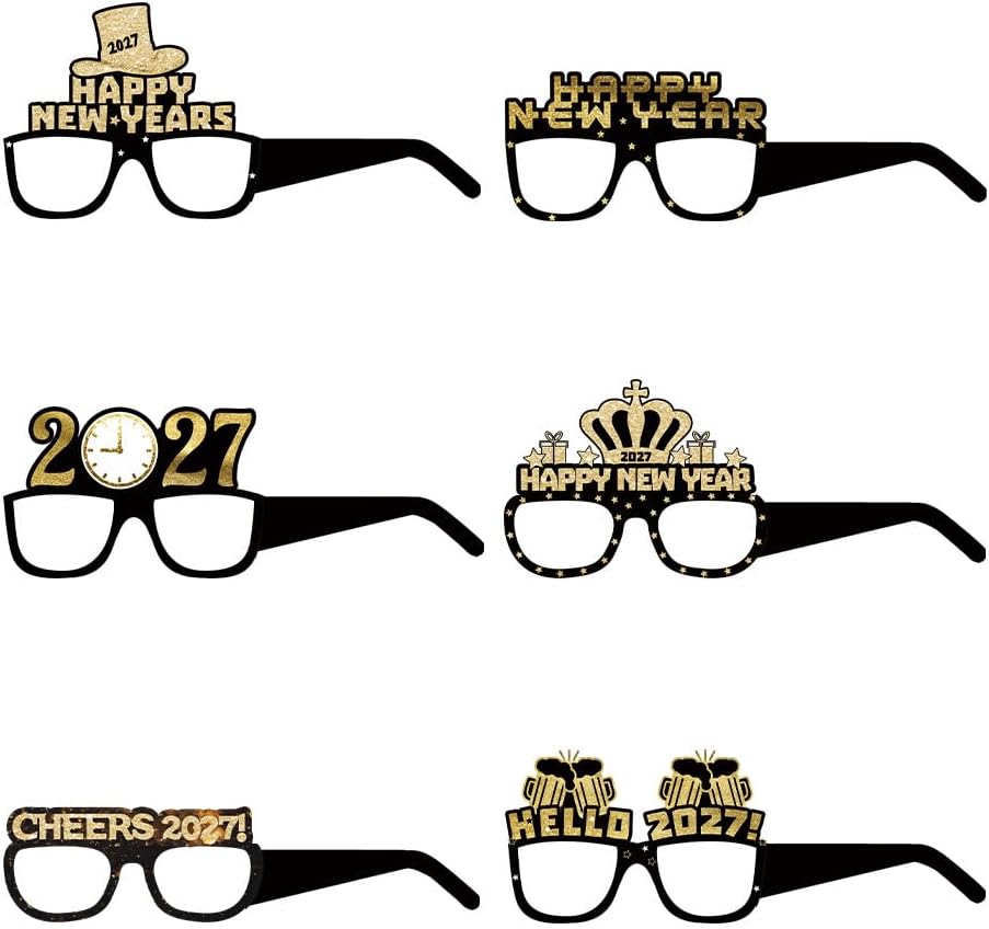 Furimuk Happy New Year’s Eve Glasses 2027 - Pack Of 12 | New Year’s Eve Party Supplies 2027 | Happy New Year Glasses 2027, Happy New Year Decorations 2027 image 5