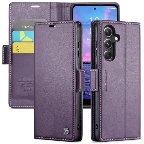 HAII Flip Wallet Case for Samsung Galaxy S24 Plus, with RFID Blocking Credit Card Slot Kickstand Magnetic Closure Protective Cover for Samsung Galaxy S24 Plus 5G (2024) (Purple)