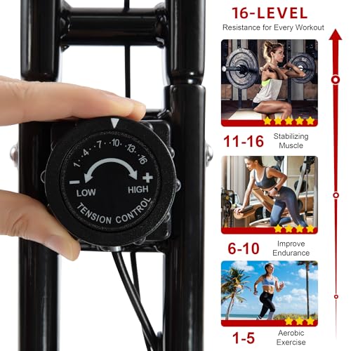 Image of BARWING Foldable Exercise Bike with Magnetic Resistance for Home | 3 IN 1 Stationary Bike with 16 Resistance Levels and 330 lb Capacity for Low-Impact Home Cardio Workouts