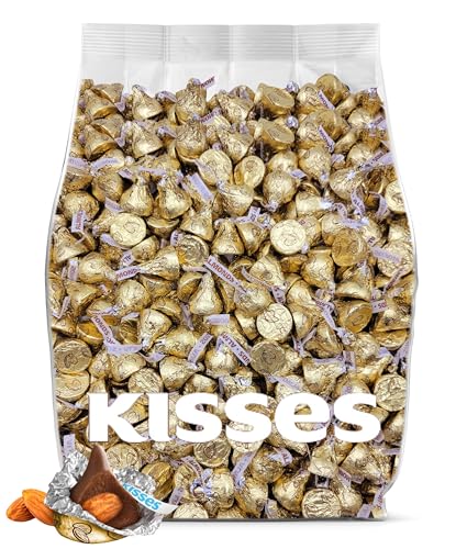 Kisses with Almonds Milk Chocolate Candy - 2lb Bulk...